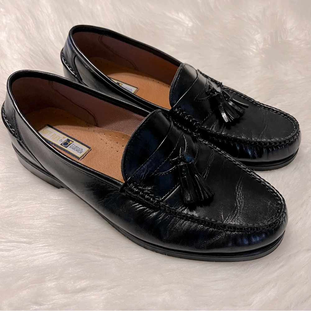French Shriner Buchanan Black Leather Dress Shoes with Tassels Men’s Size 10.5 M